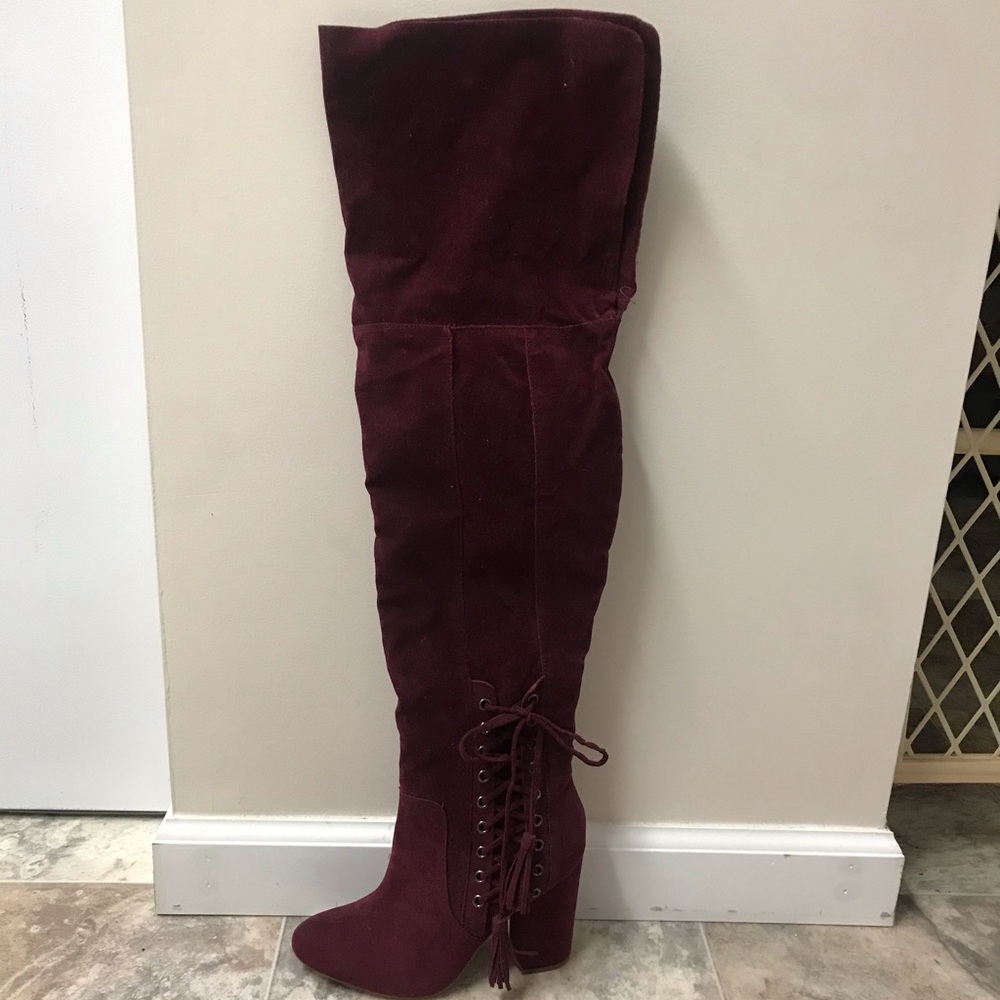 Thigh High Burgundy Boots size 7